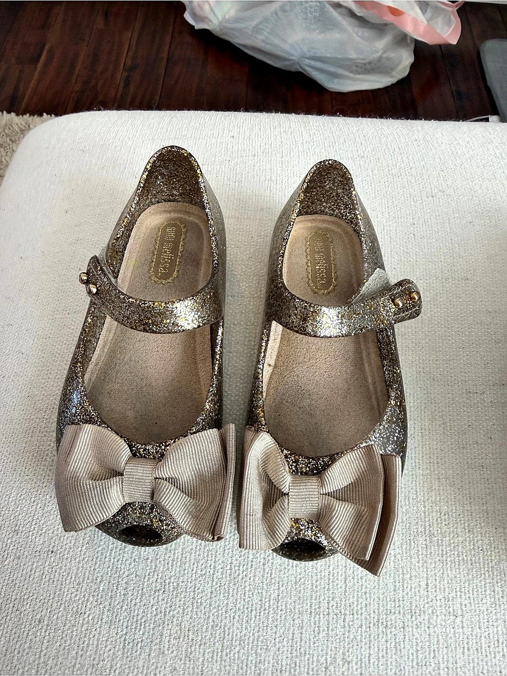 MINI MELISSA ULTRAGIRL SWEET BB 31652 Mixed Golden Glitter Mary Jane Shoe size 7